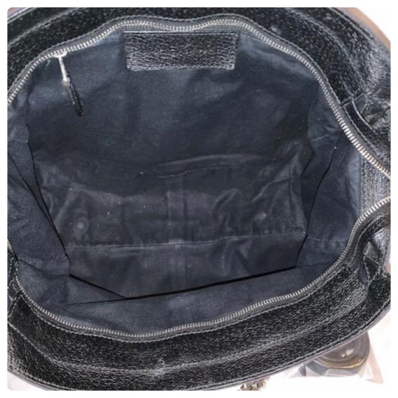 BALENCIAGA navy/black canvas twill/leather bag - Picture 4 of 11